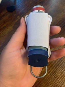Blank White For Sublimation Inhaler Holder Keychain Neoprene Asthma Pump Holder For Health Caring