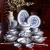 Import Blue And White Linglong Porcelain Household Gift 56 Pieces Underglaze Bowl And Plate Ceramic Tableware Set from China