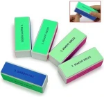BONNO Hot Sale Custom Printed Professional Cuboid  Nail File Art Buffer 4 Ways Sanding File Block Manicure Product