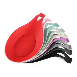 BPA free Silicone Spoon Rest Spoon Holder Heat Resistant Kitchen Utensil Spatula Holder