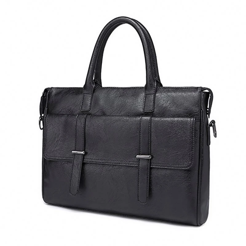 Brand New  Black Messenger Leather Laptop Bag Messenger Briefcase Luxury Man Bag Briefcase For Lady