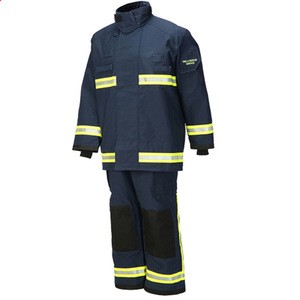 BSCI Sedex Factory No Minimum Custom OEM Fireman Uniforms Nomex Firefighter Clothing Flame Resistance Property Fireman Suit