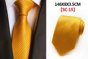 Business tie solid color high density polyester silk men&#x27;s tie
