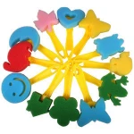 BX363 Kids Art Craft Sponge Painting Brushes Kids Painting Kits Early DIY Learning Include Foam Brushes