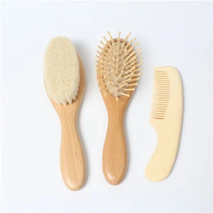BZ04 Infant Care Hairbrush Wooden Hair Set Baby Brush And Comb Sets