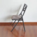 Cafe Vintage Industrial Hole Back Metal Color Restaurant Folding Dining Garden Chair