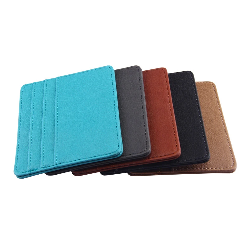 Candy color Pu leather Credit Card Organizer Pocket ID Card Holder Wallet