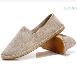 Canvas espadrille man or lady casual shoes with hemp rope sole