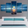 Canvas HD Print Painting Modular Pictures Art Poster 5 Panel Sea Full Moon Landscape Frame Wall Modern Home Decor Living Room