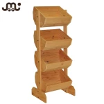 Cart shape vintage multi-function retail wooden display rack