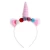 Import Cartoon multicolor hair ball cloth birthday party christmas childrens unicorn hair accessory hair band from China