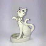 Ceramic standing cat figurine for home decoration