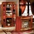Import Cest La Vie High Quality Antique Cabinets Wooden Home Curio Adjustable Corner Set Wine Bar Cabinet Unit with LED Light from China