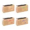 Cheap FM Radio Alarm Clocks Digital LED Wooden Desk Voice Control Function Electronic Date Temperature Table Clocks