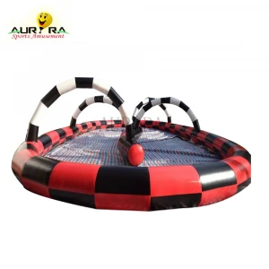 Cheap Kart Inflatable Racing Track bumper car inflatable air race course inflatable racing car obstacke course