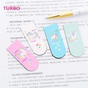 Cheap Promotion Gift novelty stationery made in china newest customized printed cartoon unicorn bookmark clip designs for kids