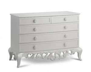 Cheap white wooden cabinet 5 drawer chest of drawer