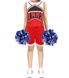 Cheerleader Costumes for Kids Sports Games Gymnastically Team Cheerleading Dance Dress School Uniform Girls Wear Skirt Set