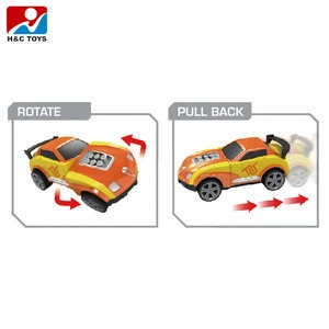 Children diy pull back slot racing car slot rail plastic track for toy cars HC491034