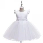 Childrens clothing Girls dress princess sleeveless bowknot solid color dress flower girl dress show toddler girl clothes