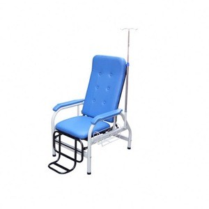 China Cheap Hospital Metal Frame Transfusion Chair With Adjustable Foot Shelf