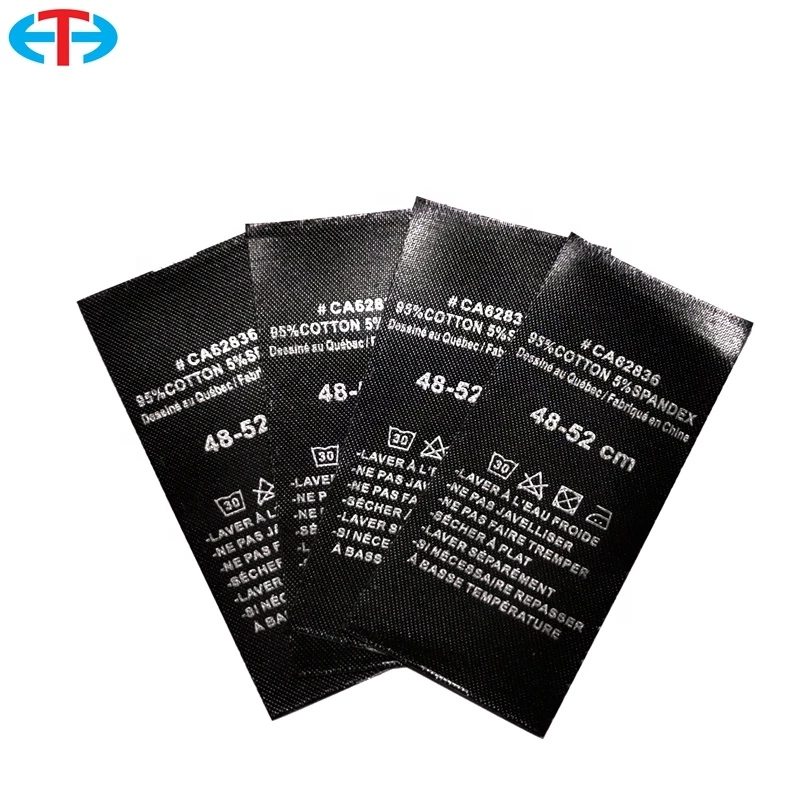 China factory  wholesale printed clothing  wash care label tags