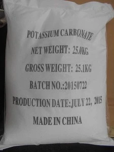 China manufacture Potassium Carbonate for glasses 98%