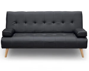 China manufacture supply upholstered black leather sofa bed