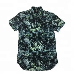 China supplie short sleeve digital printed cotton men hawaiian shirt