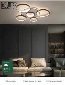 Circular Nordic sty Ceiling Ce&amp;Rohs ISO9001 Remote control Color temperature adjustable Adjustable brightness  led ceiling light