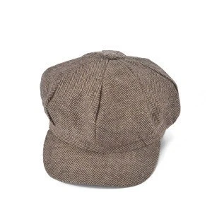 classic 8 panel wholesale high quality tweed ivy hat newsboy cap