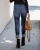 Import classic basic denim  trousers pants skinny high waist jeans women elastic waist skinny jeans from China