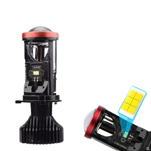 Clear Cutoff Line Double Lens Super Brightness y8 led headlight mini projector lens h4 led headlight bulbs motorcy