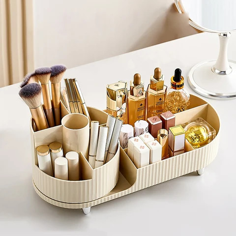 Clear Plastic Cosmetic Beauty organizer Storage Box 2-Drawer makeup and storage organizer with Handle cosmetic case Display bins