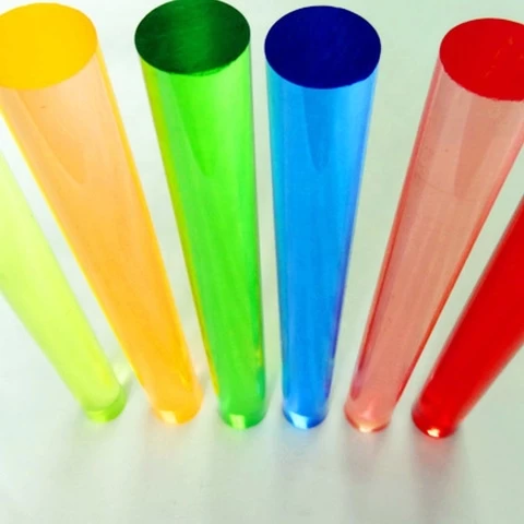 Colored Acrylic PMMA Plastic Solid Round Rods/Sticks for Decoration or Lighting Color acrylic rob
