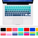 Colorful Gradient Spanish Language Keyboard Cover Silicone Skin For Macbook Air Pro 13