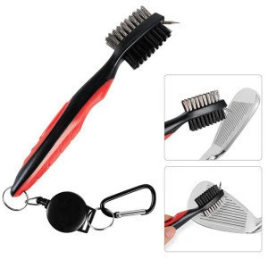colorful multifunction tool golf club 2 sided golf club cleaning brush with protection
