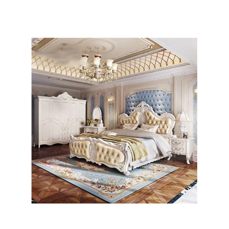 Common home furniture hot selling king size bed for hotel Luxury bedroom furniture big size bed