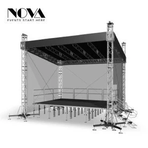 Concert equipment for trade show truss stage display with steel