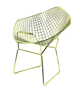 copper color wire bertoia design chair sets for hotel bedroom