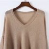 Custom 100% Cashmere V Neck Loose Knitwear Lady Knitted Pullover Women Cashmere Sweater