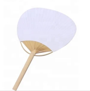 custom  handheld bamboo circular fan for promotional souvenir