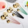 Custom Kitchen Portable Black, Silver, Rose Gold Stainless Steel Flatware For Hotel