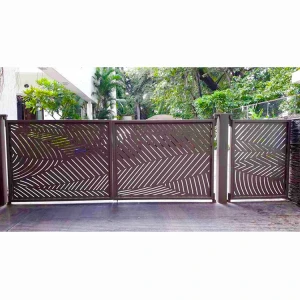 Custom Laser Cutting Residential Metal Fences And Gates Aluminium Laser Cut Perforated Garden Fencing Trellis Gates