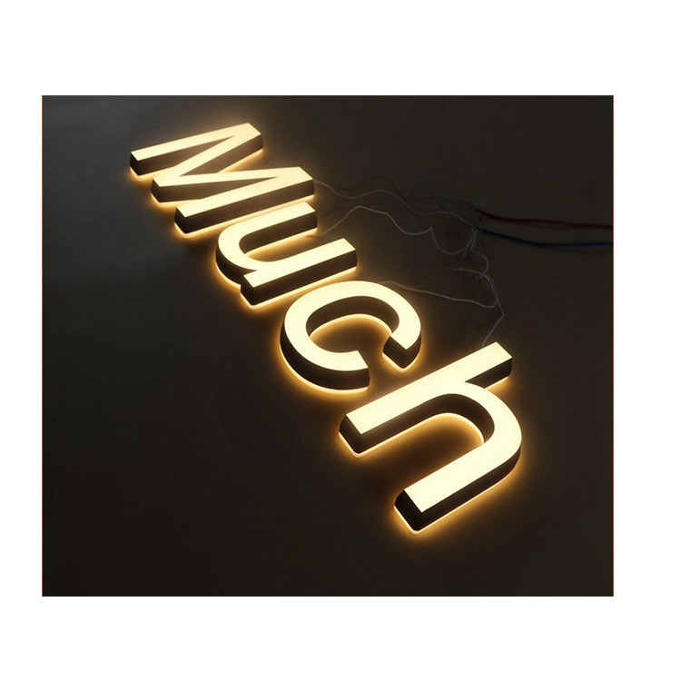 Buy Custom Led Illuminated Logo Sign Brushed Metal Logo 3d Design ...
