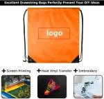 Custom Logo Bags  Polyester Draw string Sports Backpack Promotional Bag Custom Polyester Drawstring Bags
