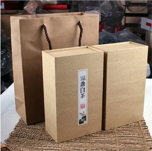 Custom made cheap recycled kraft paper box magnetic tea packing gift box