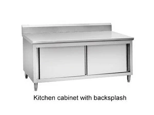 Custom Made Commercial Stainless Steel Modular Kitchen Cabinet With Backsplash