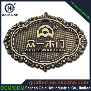 custom metal employee name badge/metal uniform name tag/hotel name plate holder with pin