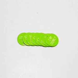 Custom Printed Pie Cut Earrings Round Green Handmade Paper Card With Hole Logo